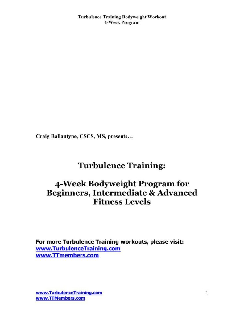 4 Week Bodyweight Program